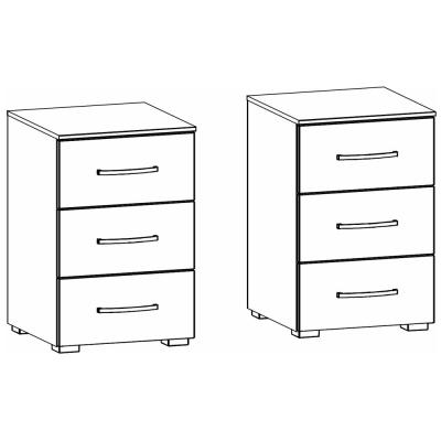 3 Drawer Bedside Cabinet (Pair)