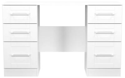 York White Ash Double Pedestal Dressing Table