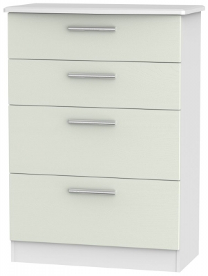 Knightsbridge 4 Drawer Deep Chest - Kaschmir Ash and White