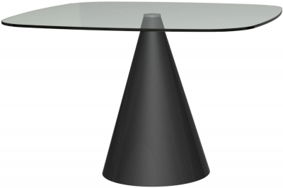 Clear Glass with Black Conical Base
