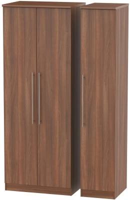 Sherwood Noche Walnut 3 Door Tall Wardrobe