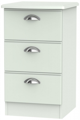 Victoria 3 Drawer Bedside Cabinet - Grey Matt