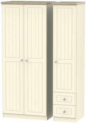 Vienna Cream Ash 3 Door 2 Right Drawer Wardrobe