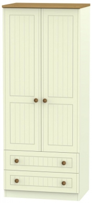 Warwick Cream and Oak 2 Door 2 Drawer Wardrobe