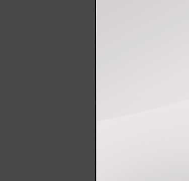 Graphite Carcase with Crystal White Glass Front A186A