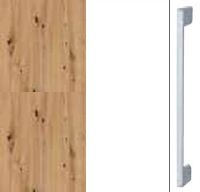 Artisan Oak Carcase and Alpine White Front with Aluminium Color Handle A380M