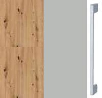Artisan Oak Carcase and Silk Grey Front with Aluminium Color Handle A381M