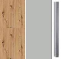 Artisan Oak Carcase and Silk Grey Front with Chrome Color Handle A381K