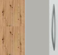 Artisan Oak Carcase with High Polish Soft Grey Front and Aluminium Color Handle A384P