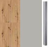 Artisan Oak Carcase with High Polish Soft Grey Front and Chrome Color Handle A384K