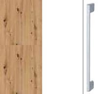 Artisan Oak Carcase with High Polish White Front and Aluminium Color Handle A383M