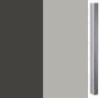 Graphite Carcase with High Polish Soft Grey Front and Chrome Color Handle A377K