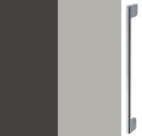 Graphite Carcase with High Polish Soft Grey Front and Chrome Color Handle A377N