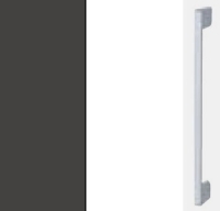 Graphite Carcase with High Polish White Front and Aluminium Color Handle A038M