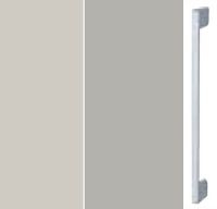 Silk Grey Carcase with High Polish Soft Grey Front and Aluminium Color Handle A375M