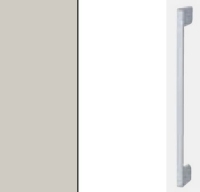 Silk Grey Carcase with High Polish White Front and Aluminium Color Handle A032M