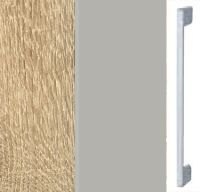 Sonoma Oak Carcase with High Polish Soft Grey Front and Aluminium Color Handle A372M