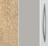 Sonoma Oak Carcase with High Polish Soft Grey Front and Aluminium Color Handle A372P