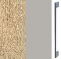 Sonoma Oak Carcase with High Polish Soft Grey Front and Chrome Color Handle A372N