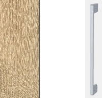 Sonoma Oak Carcase with High Polish White Front and Aluminium Color Handle A026M