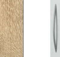 Sonoma Oak Carcase with High Polish White Front and Aluminium Color Handle A026P