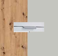 Rauch Aditio Aritsan Oak Carcase with Silk Grey Glass Front and Chrome Color Handle No2 AA55R