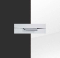 Rauch Aditio Metallic Grey Carcase with White Glass Front and Aluminium Color Handle No2 A890L
