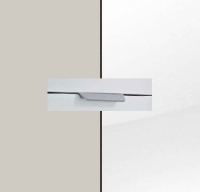 Rauch Aditio Silk Grey Carcase with White Glass Front and Chrome Color Handle No2 AA47R