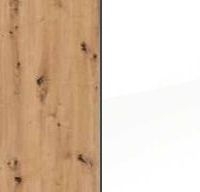 Artisan Oak Carcase and High Polish White Front AC214