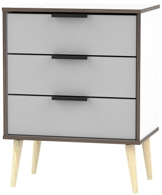 Grey Matt Front with White Base Unit with Natural Wooden Legs
