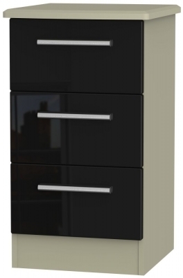 Black High Gloss Front and Mushroom Matt Base Unit