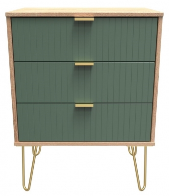 Labrador Front and Bardolino Oak Base Unit with Gold Hair Pin Style Metal Legs