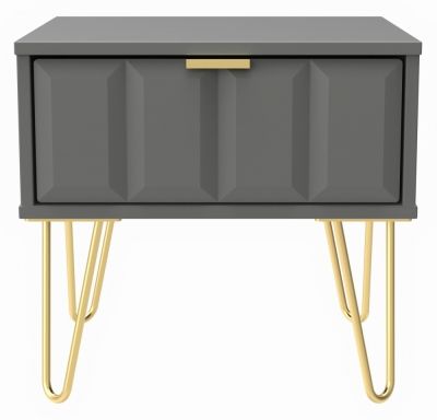 Dust Grey with Gold Hair Pin Style Metal Legs