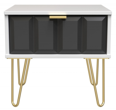 Graphite Front and White Base Unit with Gold Hair Pin Style Metal Legs