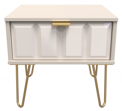 Kaschmir Gloss Front and Kaschmir Base Unit with Gold Hair Pin Style Metal Legs