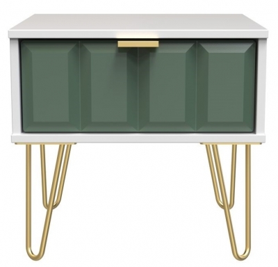 Labrador Front and White Matt Base Unit with Gold Hair Pin Style Metal Legs