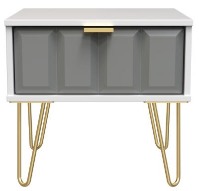 Shadow Matt Front and White Matt Base Unit with Gold Hair Pin Style Metal Legs