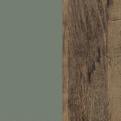 Reed Green Front with Vintage Oak Base