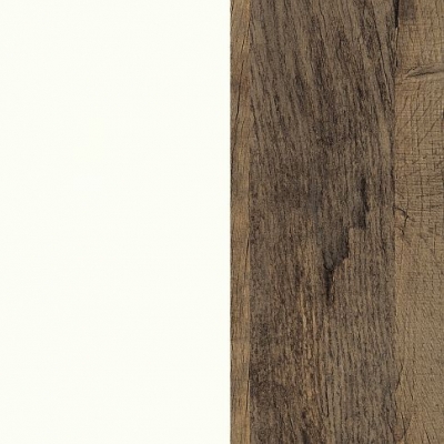 Matt White Front with Vintage Oak Base