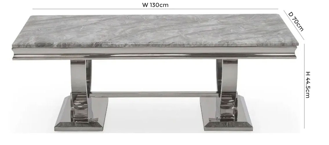 Vida Living Arianna Grey Marble Coffee Table CFS UK