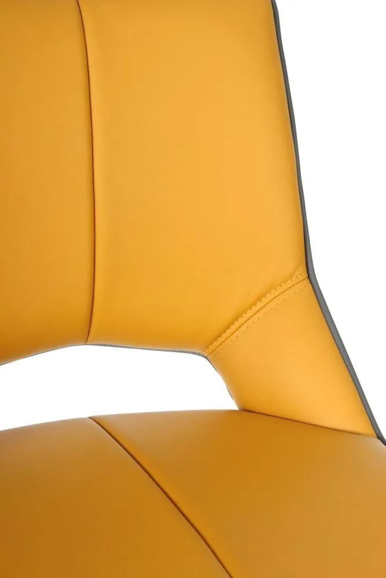 Product photograph of Set Of 2 Mako Yellow Leather Effect Swivel Bar Stool from Choice Furniture Superstore.