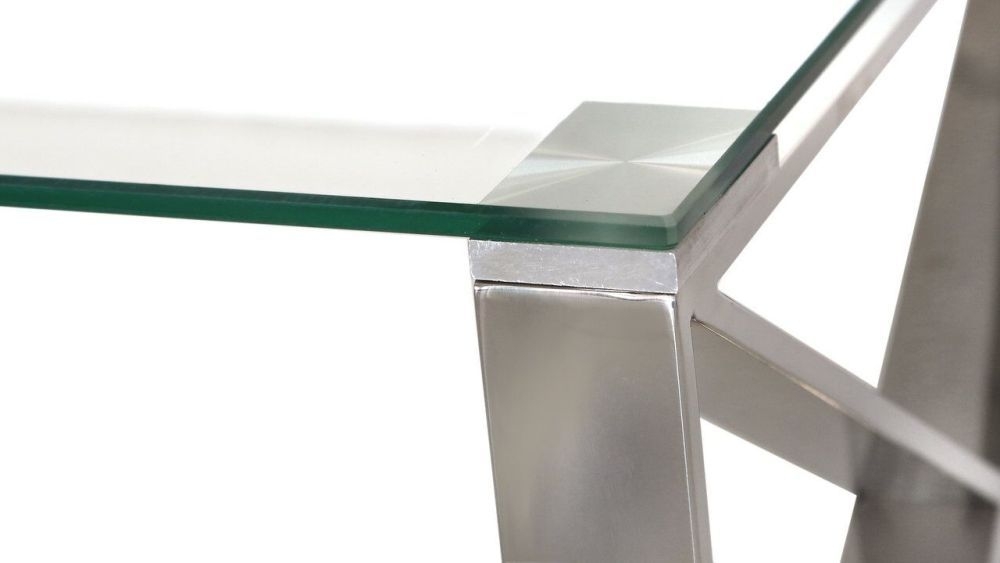 Product photograph of Zenith Glass And Chrome Coffee Table from Choice Furniture Superstore.