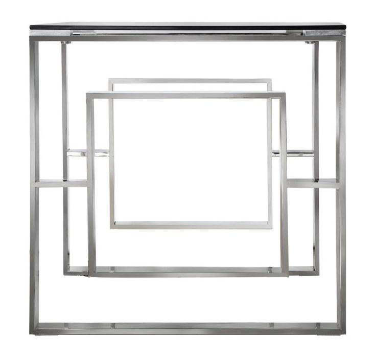Product photograph of Apex Glass And Chrome Square End Table from Choice Furniture Superstore.