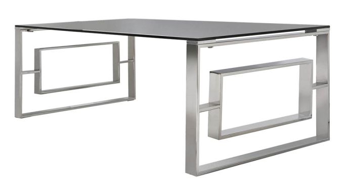 Product photograph of Apex Glass And Chrome Coffee Table from Choice Furniture Superstore.