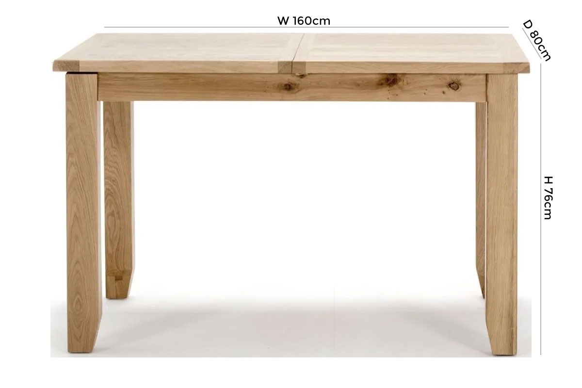 Product photograph of Vida Living Ramore Oak 160cm Fixed Dining Table - 6 Seater from Choice Furniture Superstore.