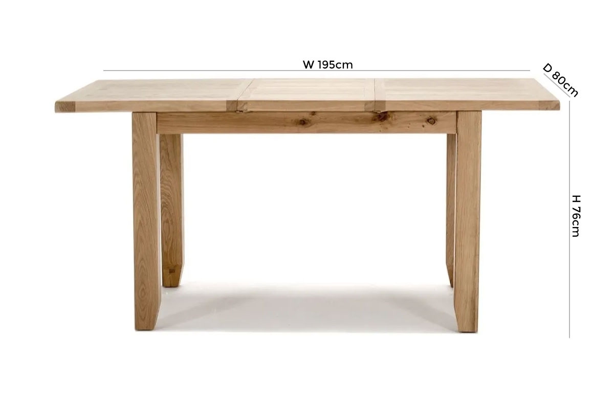 Product photograph of Vida Living Ramore Oak 150cm-190cm Extending Dining Table from Choice Furniture Superstore.
