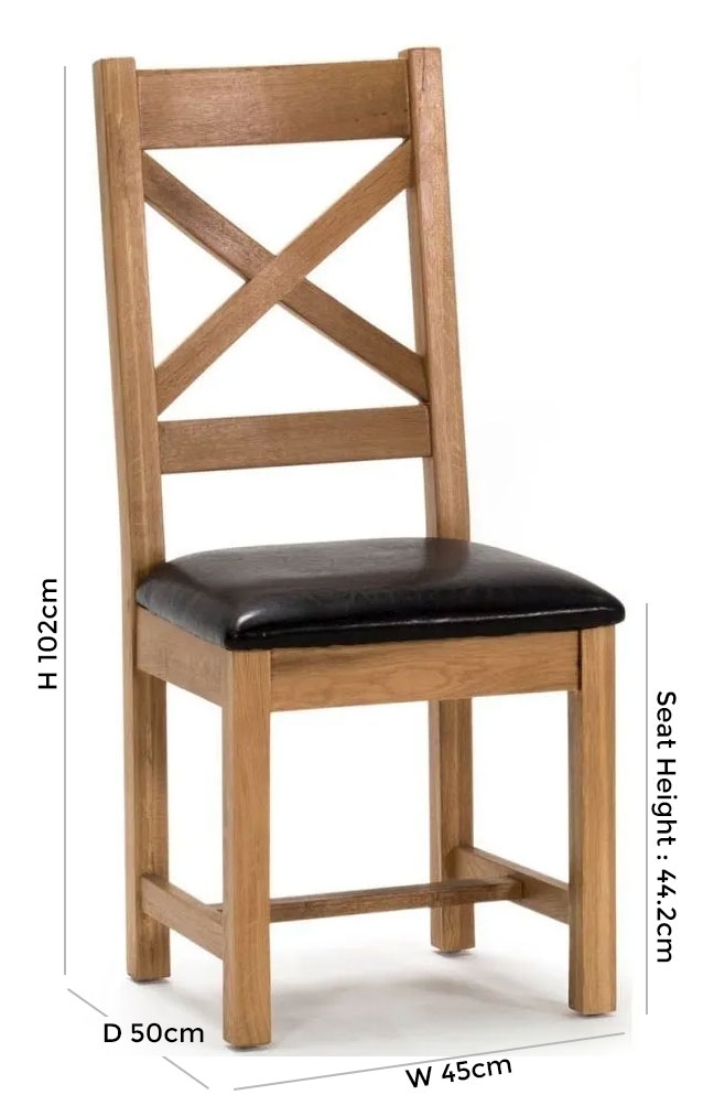 Product photograph of Vida Living Ramore Oak Cross Back Dining Chair Sold In Pairs from Choice Furniture Superstore.