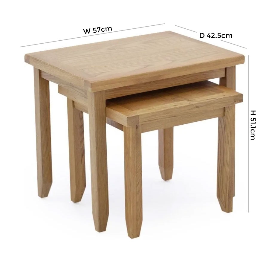 Product photograph of Vida Living Ramore Oak Nest Of Tables from Choice Furniture Superstore.