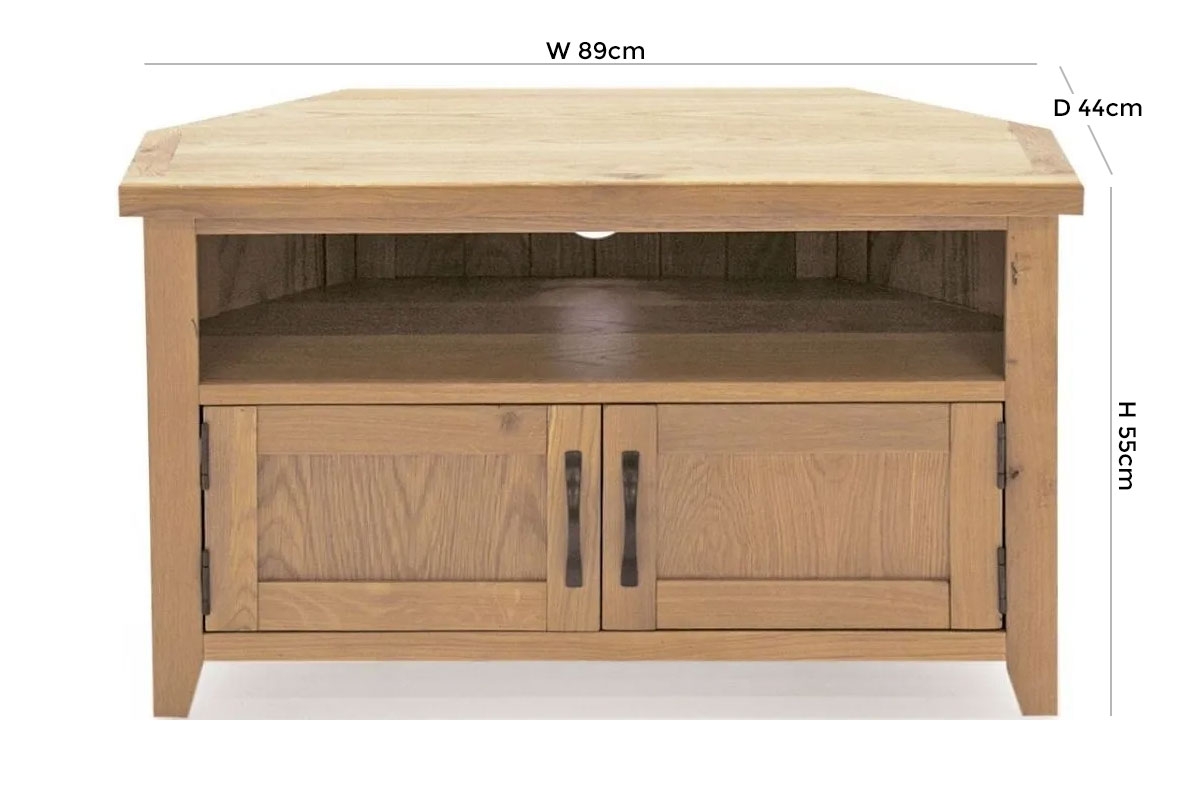 Product photograph of Vida Living Ramore Oak Corner Tv Unit from Choice Furniture Superstore.
