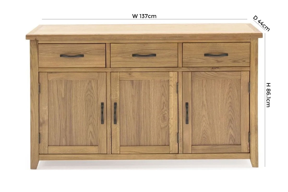Product photograph of Vida Living Ramore Oak Large Sideboard from Choice Furniture Superstore.